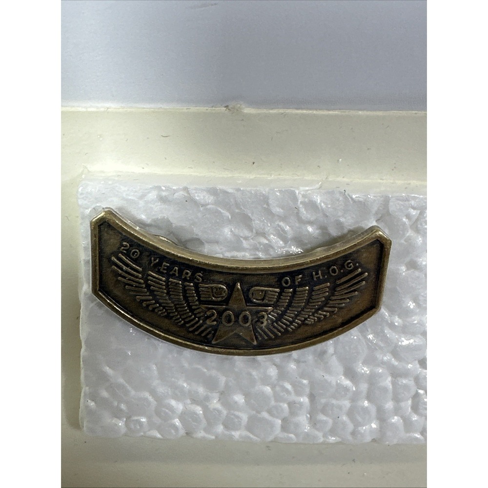 Harley Davidson Vintage 2003 HOG 20 Years Membership Rocker Vest Pin